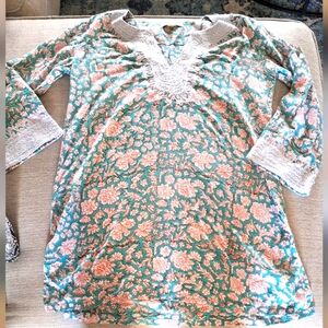 Roberta Roller Rabbit Embellished Tunic size S Vintage